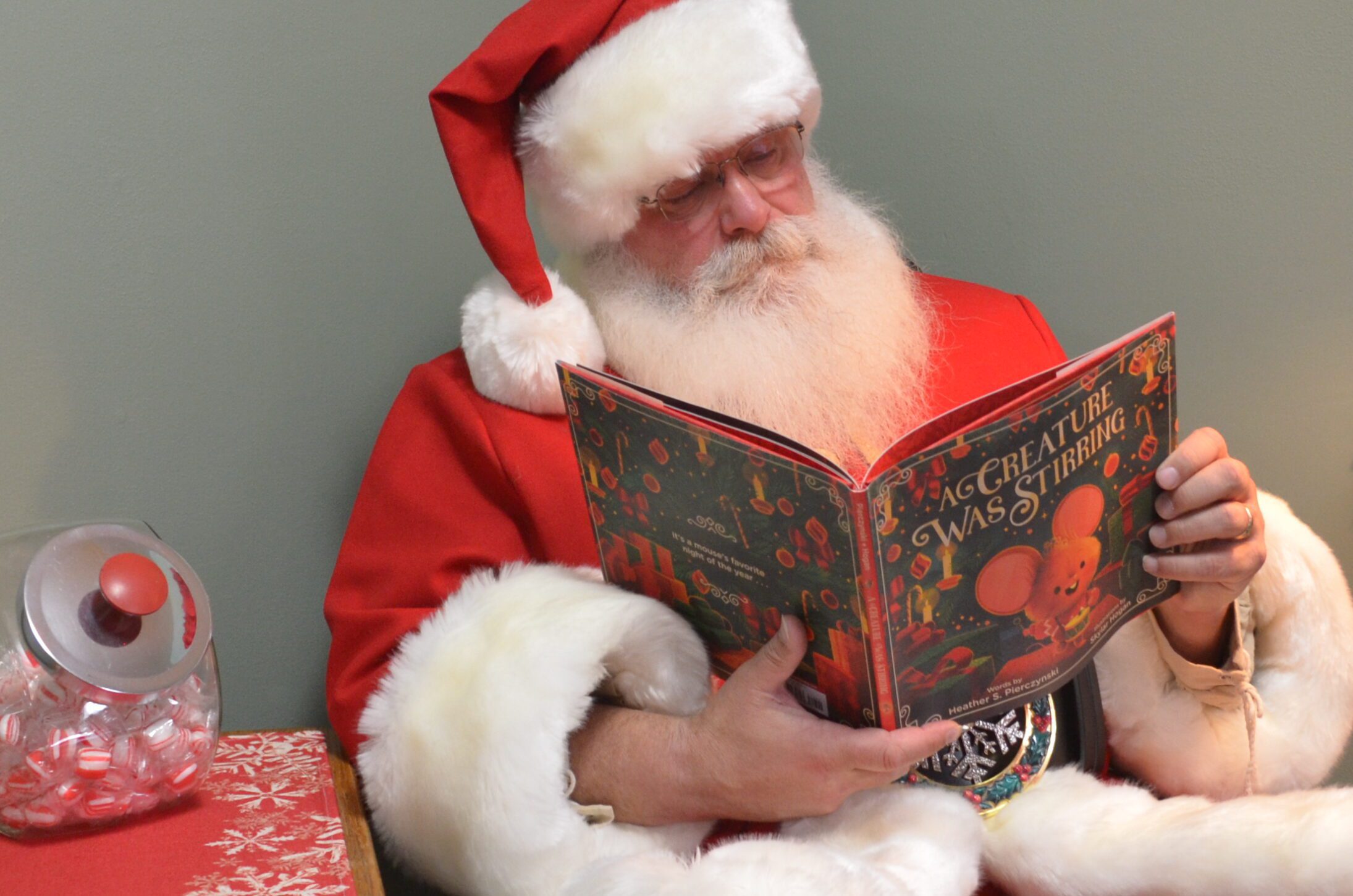 Santa Tom reading a storybook in Central Missouri